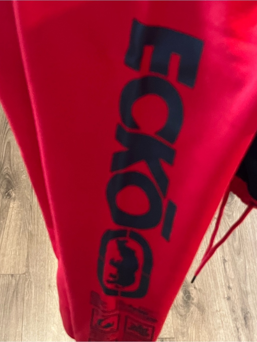 Ecko Unlimited Red and Black Colorblock Sweatpants - Picture 4 of 6